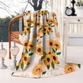 thumbnail image 2 of Beige Sunflower Letter Pattern Blanket,Comfortable Soft Flannel Throw Blanket,All Season,Warm Lightweight Blankets for Sofa Bed Couch Living Room Chair,50"x60", 2 of 4