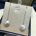 thumbnail image 2 of EOEMY New Fashion 12-13mm Aaa+ Natural South Sea Baroque Pearl Earrings Silver, 2 of 4