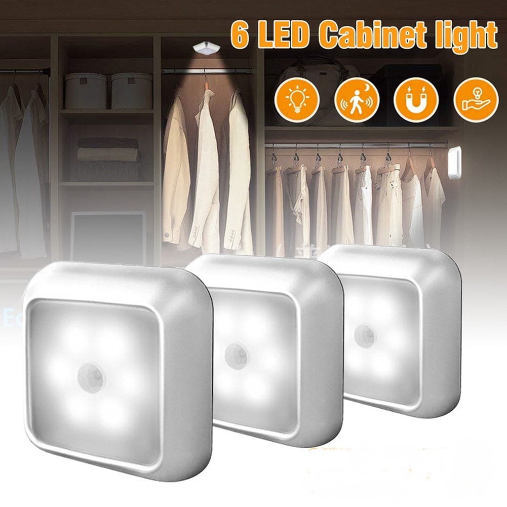 Kepooman 1 PCS Portable Wireless Motion Sensor Light for Bedroom / Hallway / Stairs, Warm Light, Silver