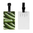 thumbnail image 2 of Luggage Tags for Suitcases, funny Cucumber Leather Bag Luggage Tags ID Label Tags Privacy Protection Travel Bag Labels, 2 of 6