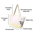 thumbnail image 4 of Eco Playa Del Caribe Deluxe Zipper Top Canvas Beach Boat Bag - Custom Personalization Available Natural - Yellow Trim - No Embroidery, 4 of 4