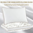 thumbnail image 3 of PYPUMSA Goose Down Pillows Queen Size Set of 2, 100% Cotton Pillow Cover Down proof Down Feather Pillows for Sleeping, Luxury Hotel Collected Bedding Quilted Pillows, Gusseted, 2 Count, 3 of 7