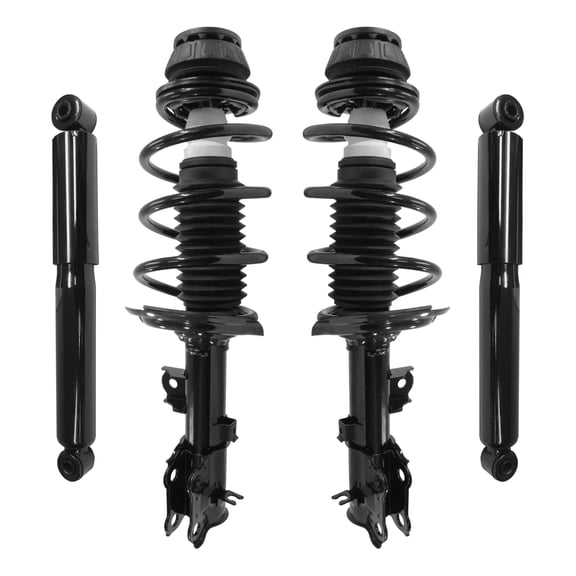 Unity Automotive Front & Rear Complete Strut Assembly Shock Kit Fits 2012-2015 Kia Rio, 4-11185-259180-001