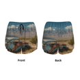 thumbnail image 3 of Susaid Deserted Classic Car Landscape Print Women's High Waisted Running Shorts Quick Dry Athletic Gym Track Workout Shorts Zip Pocket-Small, 3 of 7