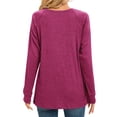 thumbnail image 3 of UVN Blouses for Women Long Sleeve Shirts Casual Dressy Pleated Tunic Tops, 3 of 7