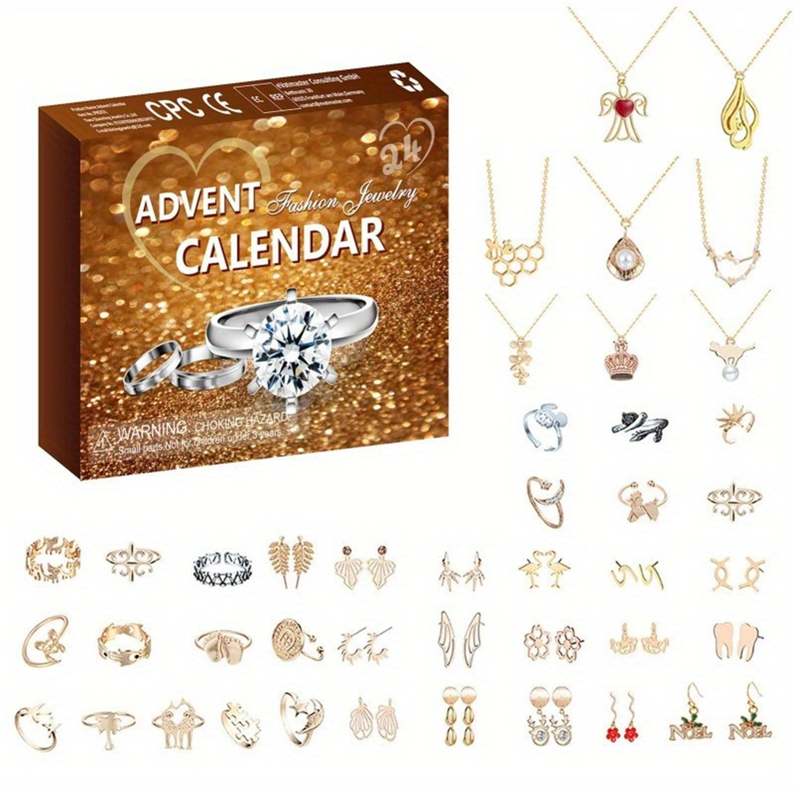 Advent Calendar Women s Jewelry Advent Calendar 2024 Fashion Bracelet Necklace Ring Earrings 24 Days Countdown Holiday