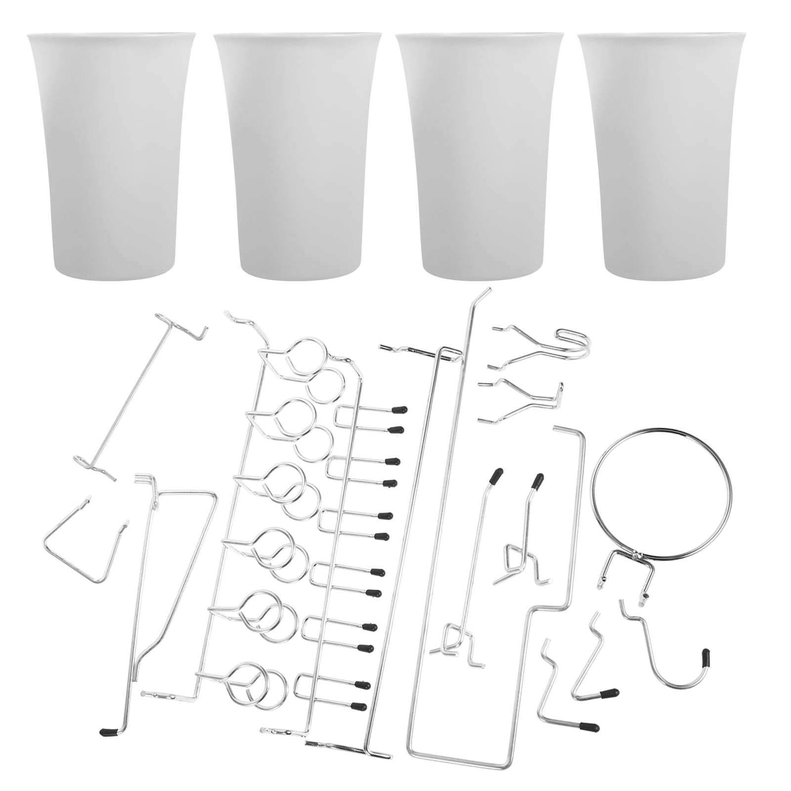 Raindrops  Craft Room Organizers and Storage Pegboard Accessories Hooks Silver