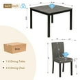 thumbnail image 5 of PORKISS Dining Table Set for 4, 5-Piece Kitchen Table Set with 4 Upholstered Chairs, Solid Wood Heavy Duty Dinette Sets for Home, Style B, 5 of 10