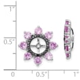 thumbnail image 3 of FB Jewels Sterling Silver Rhodium Created Pink Sapphire & Black Sapphire Earring Jack, 3 of 3