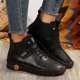 thumbnail image 4 of NECHOLOGY Botas Mujer Adulto Femenino Zapatos Botines de mujer Botas de mujer de otoño e invierno a juego de colores a la moda con botas con cremallera lateral (Black, 7), 4 of 7