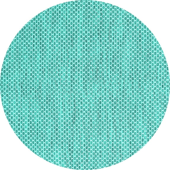 Ahgly Company Indoor Round Abstract Turquoise Blue Contemporary Area Rugs, 7' Round