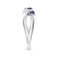 thumbnail image 3 of ANGARA Natural 0.24 Ct. Amethyst with Diamond Classic Ring in 14K White Gold for Women (Ring Size: 5), 3 of 9