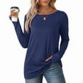 thumbnail image 5 of Ronuti Long Sleeve Shirts for Women Tunic Tops Thumb Hole Oversized Tshirts Fall Outfits, 5 of 8
