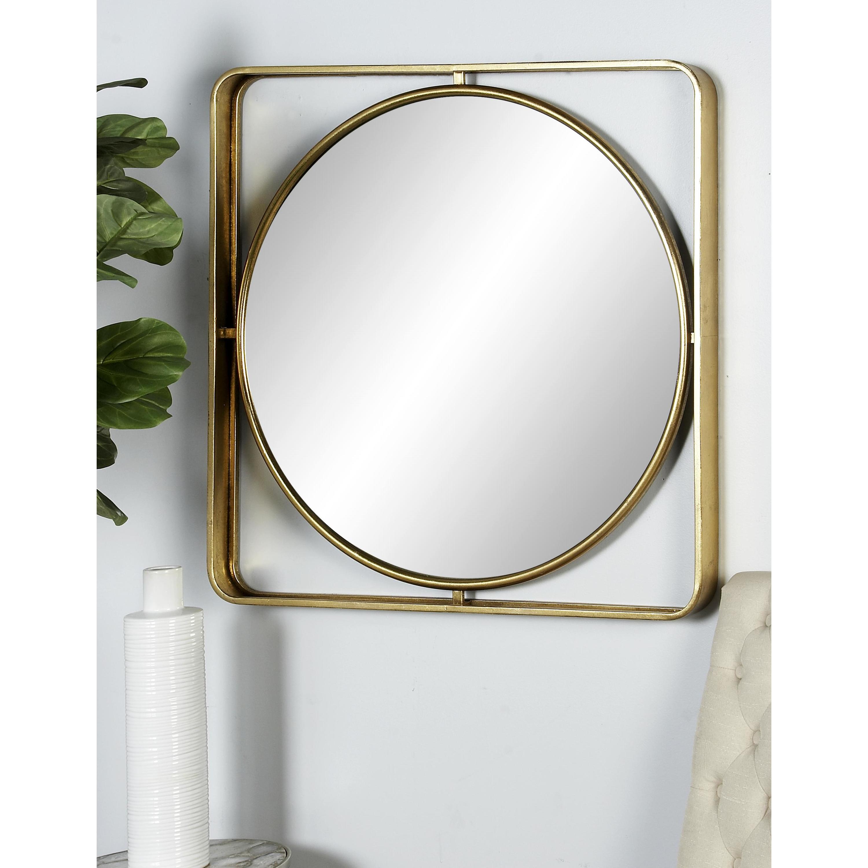 DecMode 34" x 34" Gold Wall Mirror