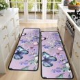 thumbnail image 4 of Kitchen Rugs Sets Of 2,Purple Butterfly Flower Butterfly Pattern Anti Fatigue Kitchen Mat Rugs Non Slip Washable,Decorative Kitchen Floor Mats for Kitchen,Sink,Laundry,17"x47"+17"x47", 4 of 5
