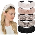 thumbnail image 1 of wonima44 AHONEY 5 Pack Knotted Headbands for Women Trendy Fashion Thick Headbands Top Knot Non Slip Cute Hair Accessories Multi-style Headband Pack Diademas Para Mujer (Neutral), 1 of 1