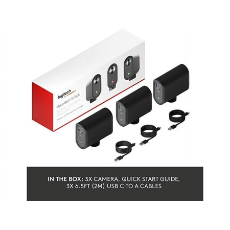 Logitech - Mevo Start Live Streaming Camera 3-Pack HD Action Camera - Black