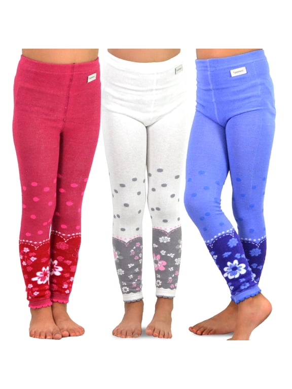 TeeHee Little Kids Girls Fashion Cotton Footless Tights 3 Pair Pack