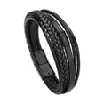 thumbnail image 2 of Brazaletes anchos,Pulsera Hombre Cuero Trenzado Estilo 21cm,Pulsera Brazalete de Cuero Negro,Pulsera Brazalete Pulseras Brazalete de cuero para hombre,Brazalete de aleación, 2 of 7