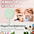 thumbnail image 7 of RAGUPEL Hand Mirrors with Handle,Round Mirror Face 5.1"*3.1"*0.8" Hand Held Mirror,Rose Shape Hand Mirrors with Handle,Green, 7 of 7