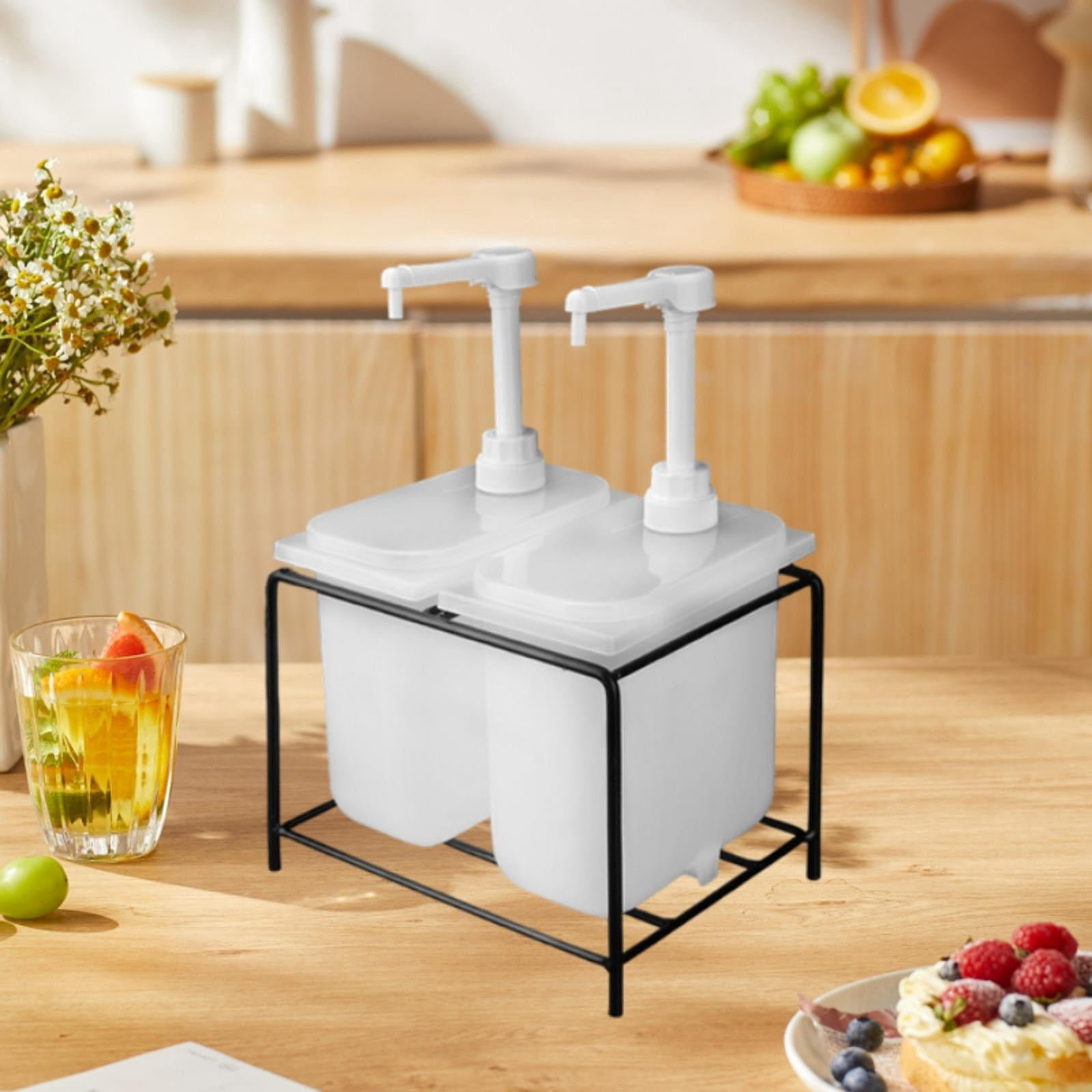 Baoblaze Sauce Dispenser s Syrup Dispenser for Catering Commercial Kitchens 2L 2 Bottle