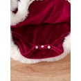 thumbnail image 5 of ZEHJUHAN Baby Christmas Letter Print Plush Long Sleeve A-Line Dress and Hairball Hat Set Kids Party Wear Red，0-3M, 5 of 7
