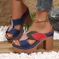 thumbnail image 2 of Pandaie Womens Platform Heeled Sandals Chunky High Heel Wedge Slides Pumps Hollow Orthopedic Summer Dressy Shoes Size 6-10, 2 of 8