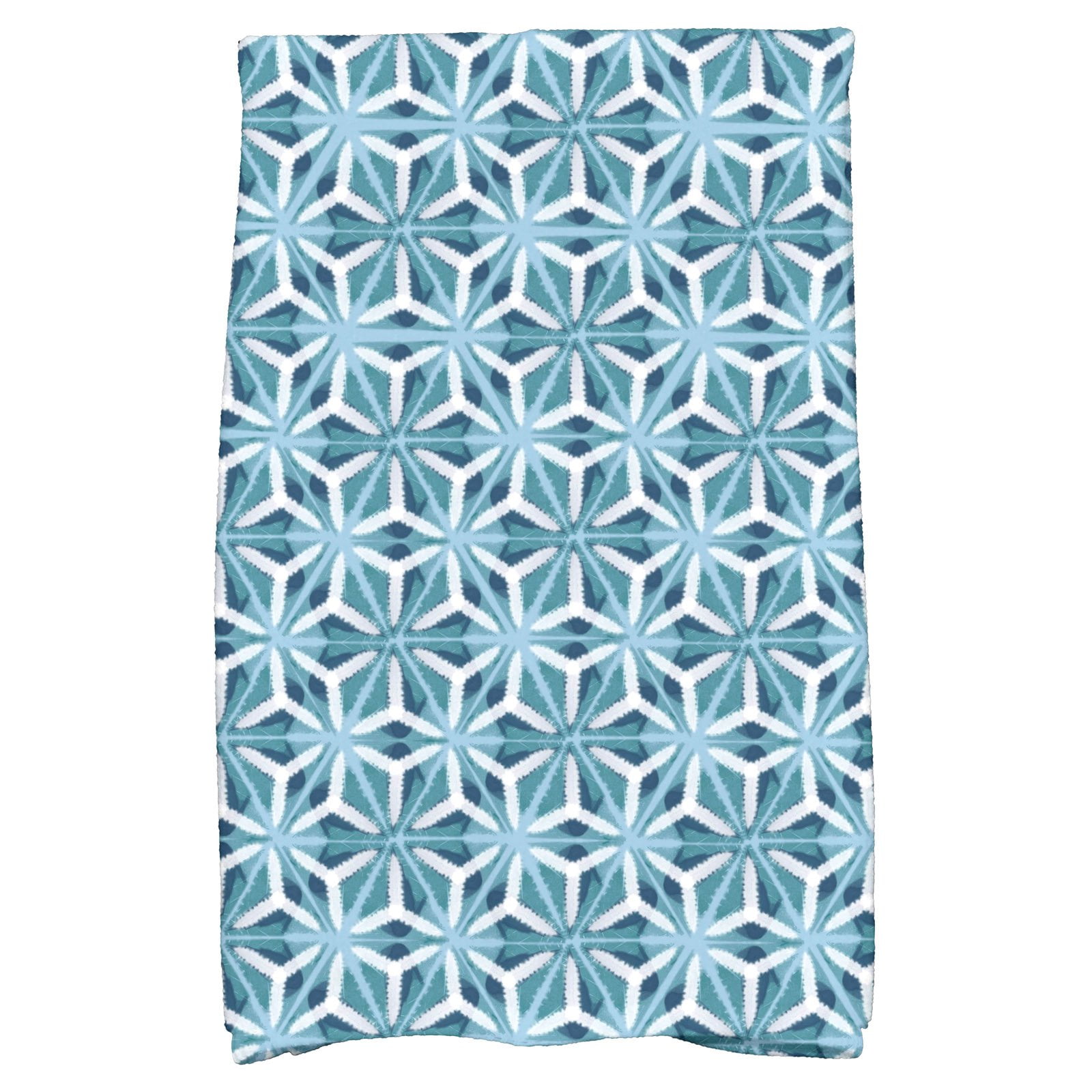 Blue E by design Beach Tile Geometric Print Hand Towel 16 x 25 Blue E by design Beach Tile Geometric Print Hand Towel 16 x 25