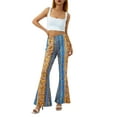 thumbnail image 2 of Women's Boho High Waist Flare Pants Stretch Bell Bottom Yoga Pants Hippie Flared Legging Palazzo Pants Trousers Plus Size S-3XL, 2 of 7