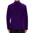 thumbnail image 3 of Blazers de Tuxedo de Terciopelo INSPIRE CHIC para hombres, con solapa de chal, chaquetas formales para bodas, talla XL, color púrpura, 3 of 5
