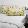 thumbnail image 3 of Summer Floral Throw Pillow Covers Watercolor Rustic Retro Sunflower Eucalyptus Leaves Decorative Lumbar Pillow Cover Rectangle Cushion Case for Sofa Couch Bed Living Room Bedroom 24 X 36 Inches, 3 of 9