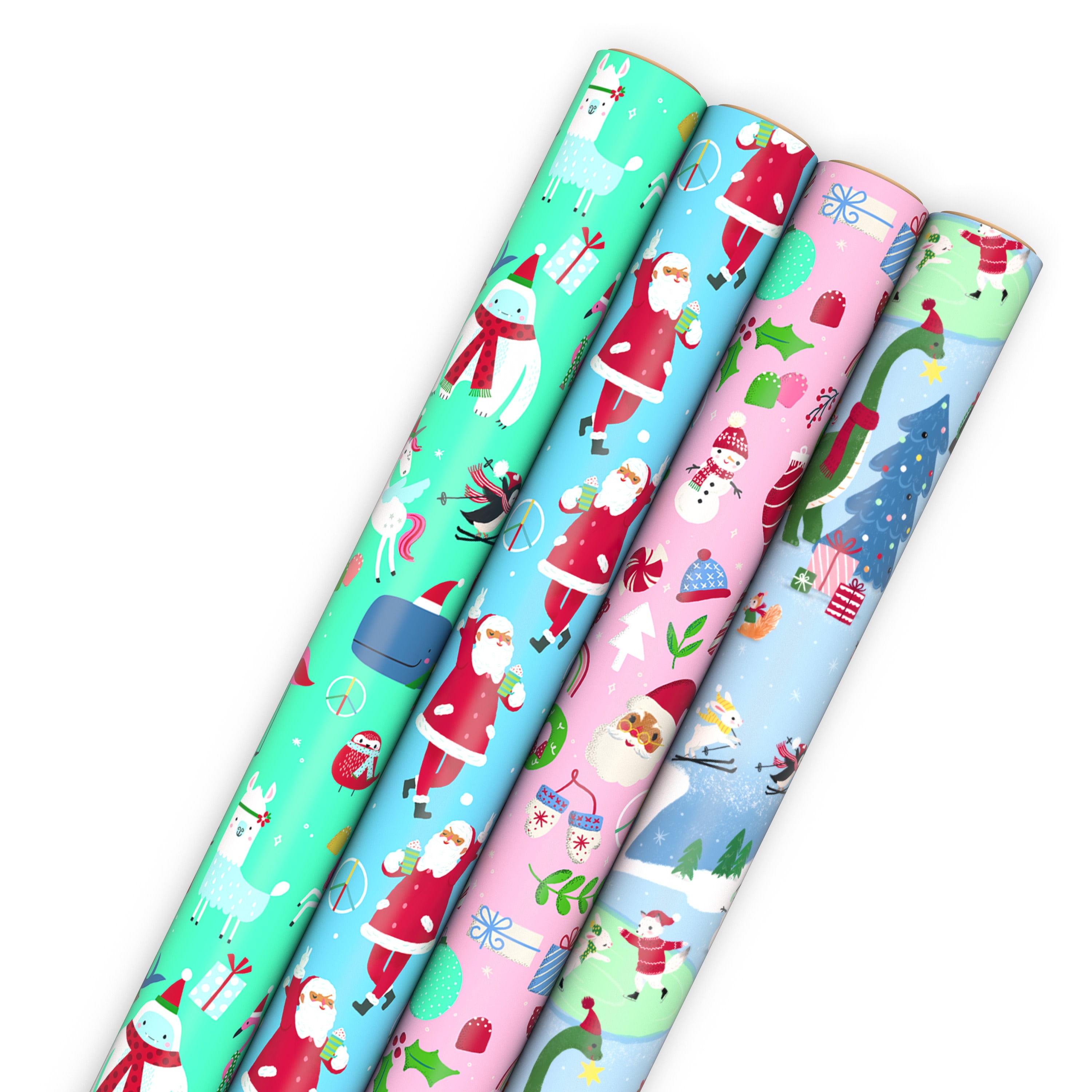 Hallmark Christmas Wrapping Paper Rolls with Cutlines on Reverse (4 Rolls: 120 Sq. ft. Total) Modern Trees, Snowflakes, Ornaments, Pink, Teal, Purple Ombre - Walmart.com Hallmark Christmas Wrapping Paper Rolls with Cutlines on Reverse (4 Rolls: 120 Sq. ft. Total) Modern Trees, Snowflakes, Ornaments, Pink, Teal, Purple Ombre - Walmart.com