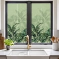thumbnail image 2 of Palm Leaves Tropical Window Privacy Film, Green Botanical Summer Green Ombre Static Cling UV Sun Blocking Heat Control Window Tint Day and Night, Non-Adhesive One Way Privacy Cover 17.7''x39.3'', 2 of 7
