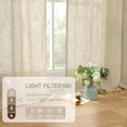 thumbnail image 4 of Light Filtering Linen Curtains 78 inches Long for Bedroom, Faux Linen Textured Semi Sheer Back Tab and Rod Pocket Boho Modern Drapes for Living Room/Farmhouse, Linen, 2 Panels, 52 x 78 Inch, 4 of 9
