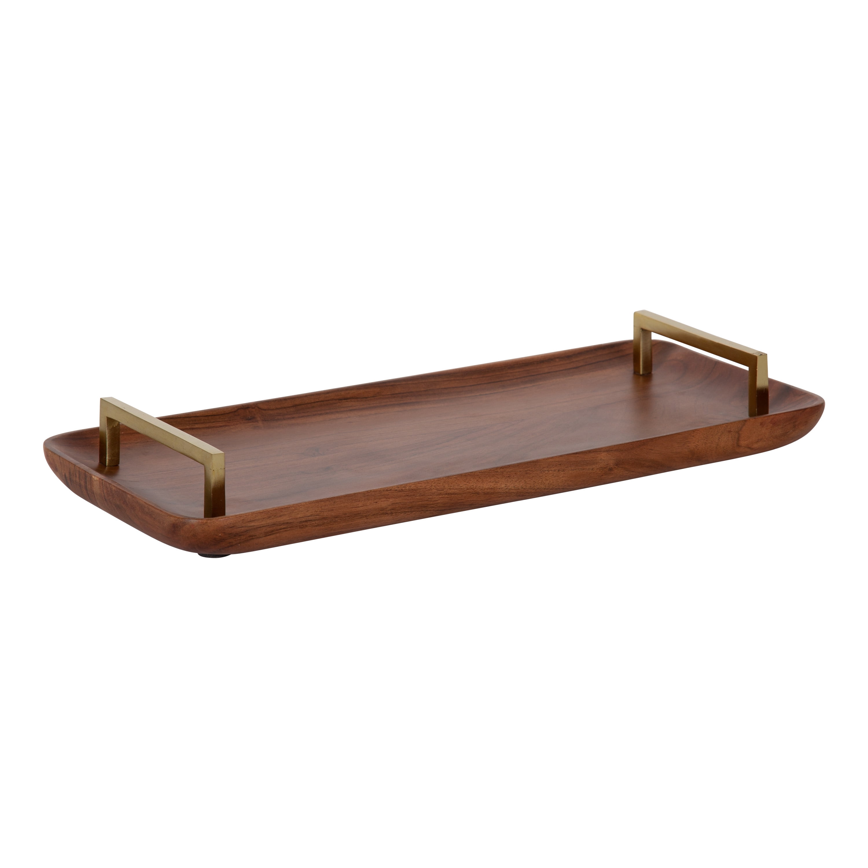 Kate and Laurel Cantwell Wood Decorative Tray, Walnut Brown 18x8 ...