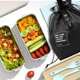 thumbnail image 4 of Bolsa para el almuerzo, bolsa de picnic pequeña de 9 l, bolsa bento, bolsa de tela reutilizable, bolsa térmica para cajas bento, bolsa para el almuerzo para el trabajo, la escuela y los viajes (negro), 4 of 4