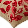 thumbnail image 2 of Custom Cushion Cover, 22x22 inch (55x55 cm) Pillow Covers, Mocha Cushion Covers, Red Sequins Flower Pillows Cover, Cotton Linen Square Pillows Cover, Floral - Fall Red Leaves, 2 of 3