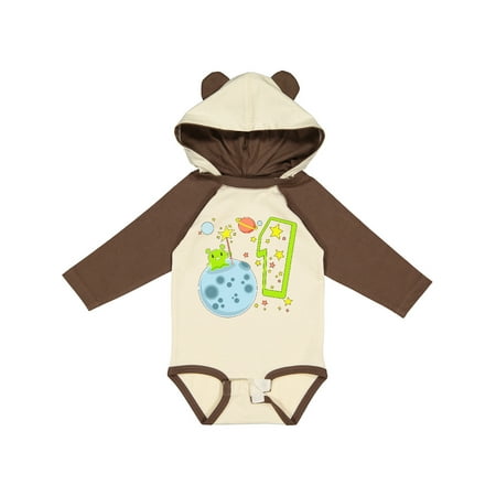 

Inktastic Cute First Birthday Alien in Space Gift Baby Boy or Baby Girl Long Sleeve Bodysuit