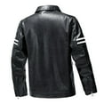 thumbnail image 3 of DecSea Veste Décontractée pour Hommes Col Montant Ajustée en Faux Cuir Veste de Motard Moto, 3 of 7