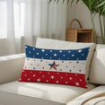 thumbnail image 3 of 4th of July Throw Pillow Cover, Pillowcase Protectors with Zipper, Breathable Decorative Lumbar Pillow Case Cover, Red White Blue Striped Independence Day Star Pillow Shams for Couch Sofa 12x20Inch, 3 of 8