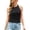 Black, variant on Lindreshi Tank Tops for Women Women's Stripe Blouse Fashion Knit Slim High Neck Tank Top