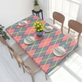 thumbnail image 2 of Table Cover Brown Rhombus Argyle Pattern Rectangular Tablecloth Waterproof 4FT Table Cloth s, 2 of 5