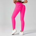 thumbnail image 4 of Butt Lifting Tummy Control Workout Leggings, High Waist with Back Pockets, Yoga Pants for Fitness Running Daily Use Pink S, 4 of 4