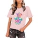 thumbnail image 1 of Tops de camiseta de gafas de piña informales sueltos con estampado de cuello redondo para mujer a la moda Fridja  nalpqowj5358, 1 of 1