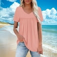 thumbnail image 2 of Sexlip Womens Swimsuit Set Ruffled Sleeve Cover Up Design V Neck Short Sleeve Loose Silhouette Lightweight Fabric for Beach Vacations Pink S, 2 of 6