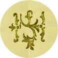 thumbnail image 1 of Ahgly Company Machine Washable Indoor Round Transitional Sun Yellow Area Rugs, 4' Round, 1 of 7