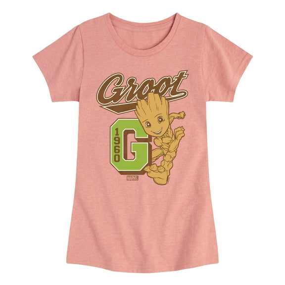 Marvel Guardians of the Galaxy - Groot Collegiate - Toddler And Youth Girls Fitted Short Sleeve Graphic T-Shirt