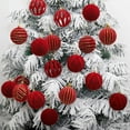 thumbnail image 5 of Mecorevxz 12Pcs Christmas Balls Decorations 2.36Inch Red Flocking Painted Balls Suitable for Christmas Tree Hanging Decoration, 5 of 5