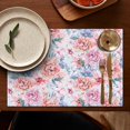 thumbnail image 4 of Pioneer Flower Floral Print Pattern Summer Placemats Table Placemats Set Of 6-Linen Kitchen Washable Placemats Table Mats 12x18 Inch Non-Slip Heat Resistant, 4 of 5