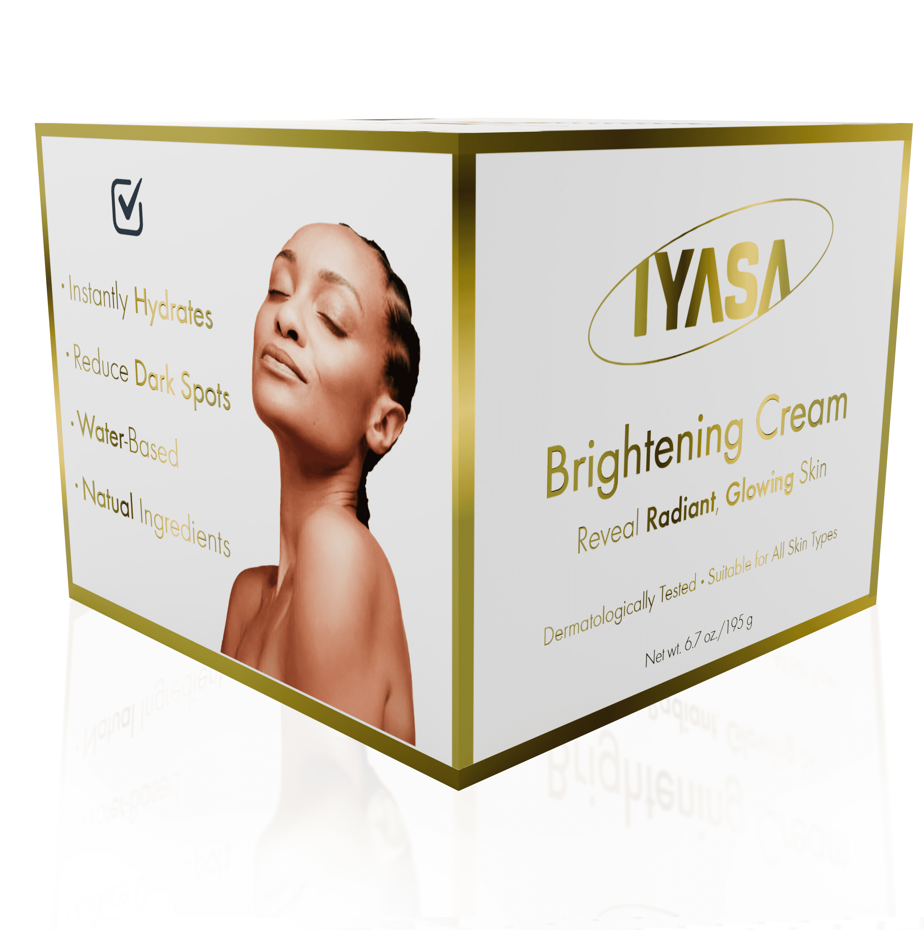 IYASA Brightening Cream for Face & Body, 5% Vitamin C & 10% Niacinamide, Water-Based Moisturizer Evens Tone & Revives Dull Skin, Clean, Vegan, Cruelty-Free, Sensitive Skin-Safe, 16 oz